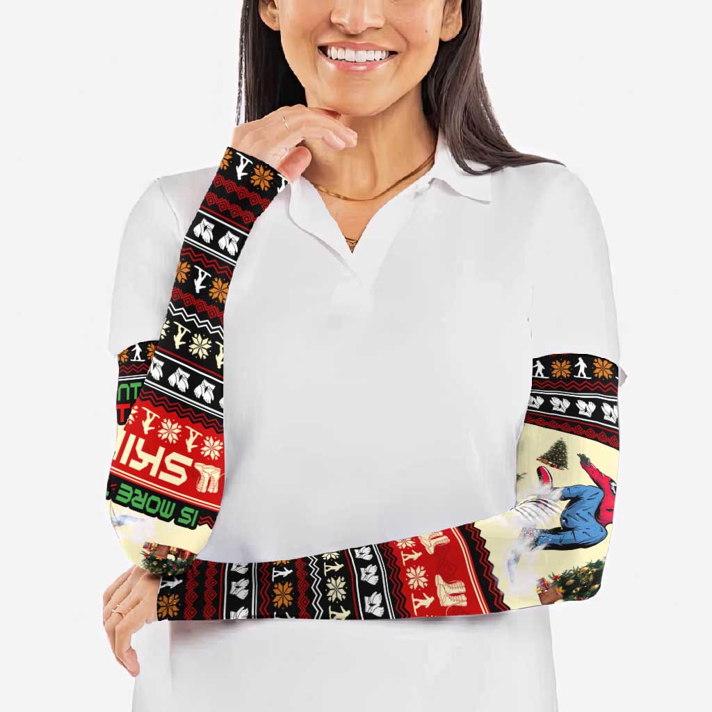All I Want For Christmas Is Skiing Christmas Arm Sleeves Xmas Holiday Patterns - Wonder Print Shop