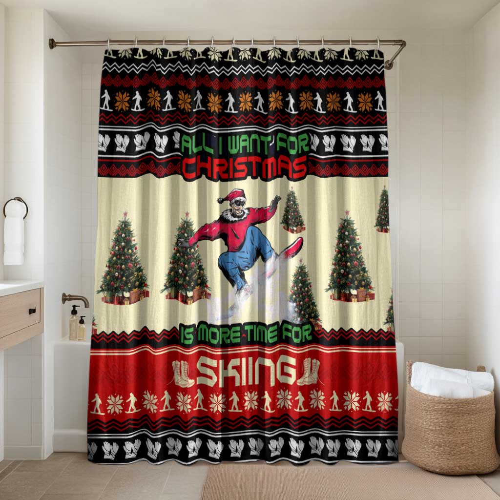 All I Want For Christmas Is Skiing Christmas Bathroom Set Xmas Holiday Patterns - Wonder Print Shop