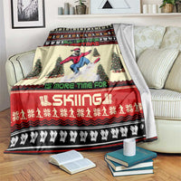 All I Want For Christmas Is Skiing Christmas Blanket Xmas Holiday Patterns - Wonder Print Shop