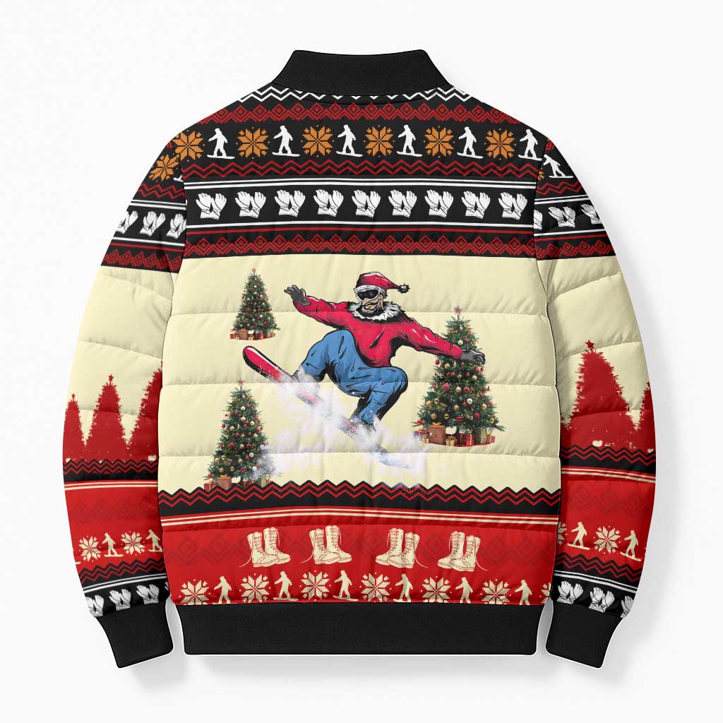 All I Want For Christmas Is Skiing Christmas Bomber Puffer Jacket Xmas Holiday Patterns - Wonder Print Shop