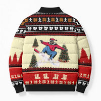 All I Want For Christmas Is Skiing Christmas Bomber Puffer Jacket Xmas Holiday Patterns - Wonder Print Shop