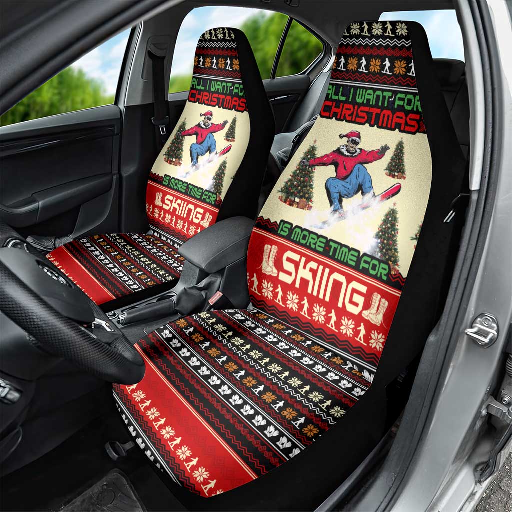 All I Want For Christmas Is Skiing Christmas Car Seat Cover Xmas Holiday Patterns - Wonder Print Shop