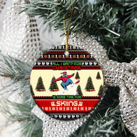 All I Want For Christmas Is Skiing Christmas Ceramic Ornament Xmas Holiday Patterns - Wonder Print Shop