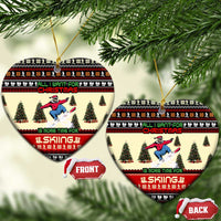 All I Want For Christmas Is Skiing Christmas Ceramic Ornament Xmas Holiday Patterns - Wonder Print Shop