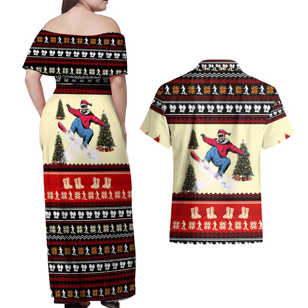 All I Want For Christmas Is Skiing Christmas Couples Matching Off Shoulder Maxi Dress and Hawaiian Shirt Xmas Holiday Patterns - Wonder Print Shop