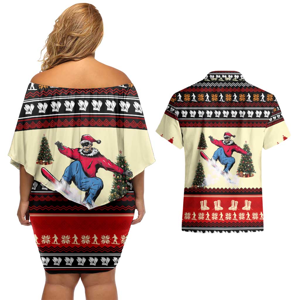 All I Want For Christmas Is Skiing Christmas Couples Matching Off Shoulder Short Dress and Hawaiian Shirt Xmas Holiday Patterns - Wonder Print Shop