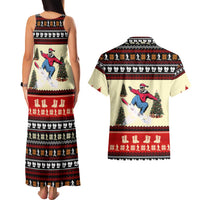 All I Want For Christmas Is Skiing Christmas Couples Matching Tank Maxi Dress and Hawaiian Shirt Xmas Holiday Patterns - Wonder Print Shop