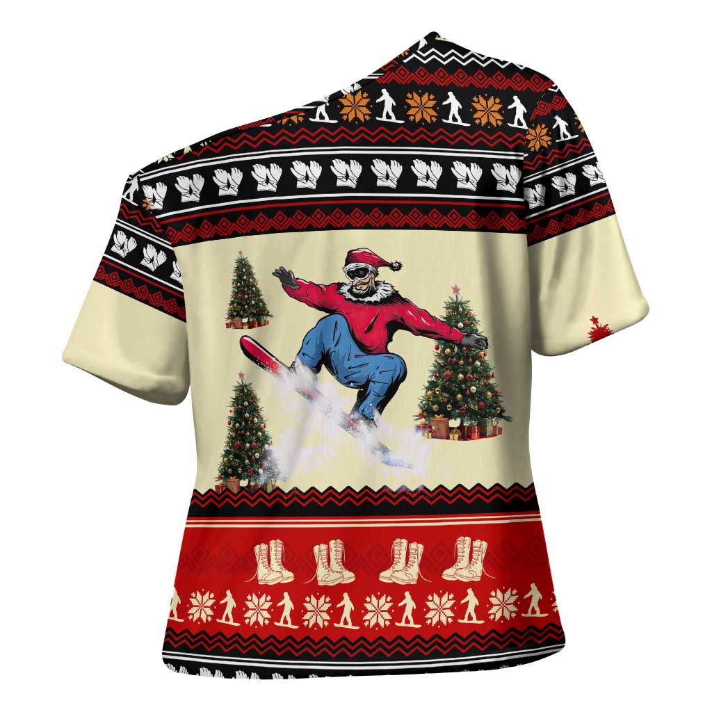 All I Want For Christmas Is Skiing Christmas Cross Shoulder Shirt Xmas Holiday Patterns - Wonder Print Shop