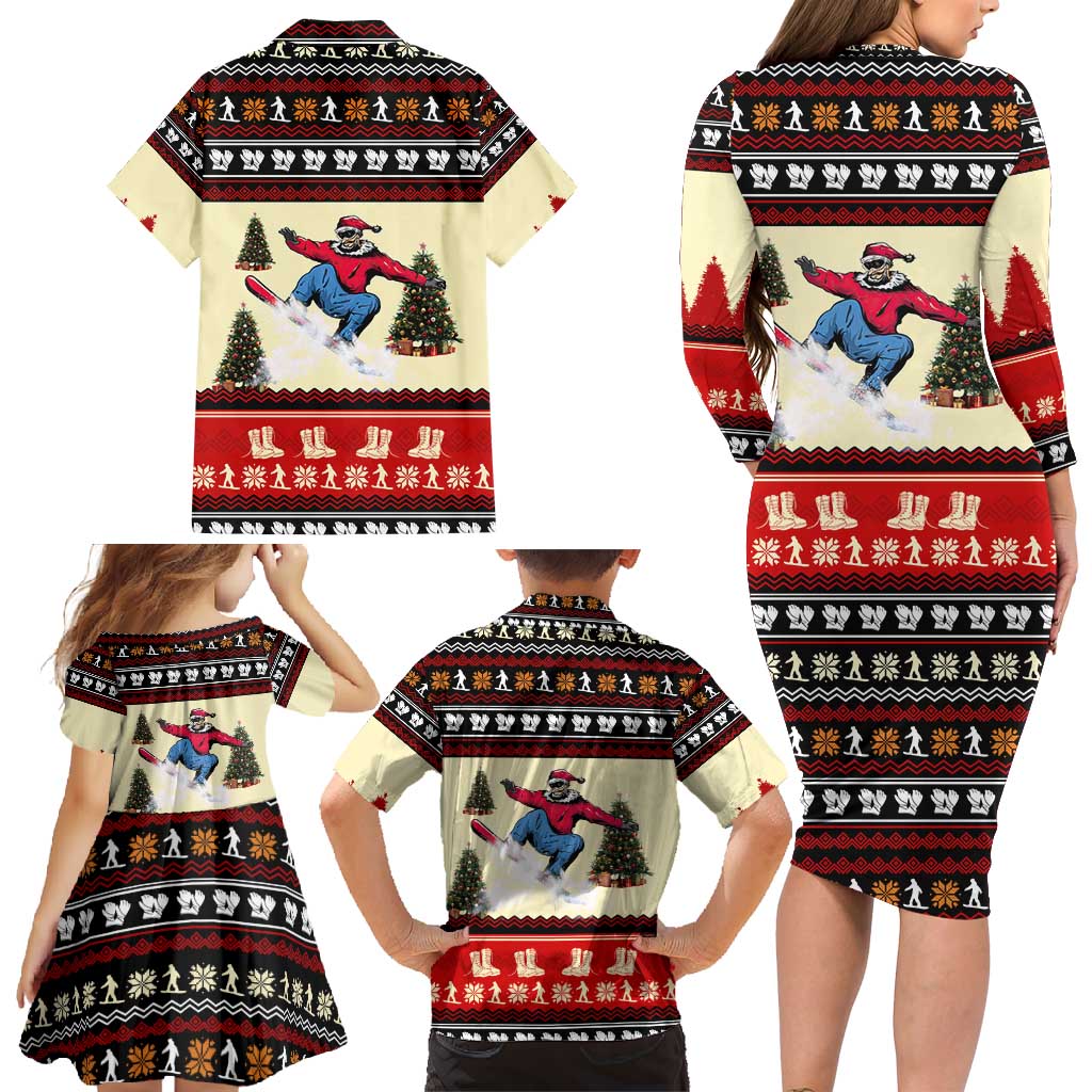 All I Want For Christmas Is Skiing Christmas Family Matching Long Sleeve Bodycon Dress and Hawaiian Shirt Xmas Holiday Patterns - Wonder Print Shop
