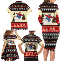 All I Want For Christmas Is Skiing Christmas Family Matching Long Sleeve Bodycon Dress and Hawaiian Shirt Xmas Holiday Patterns - Wonder Print Shop