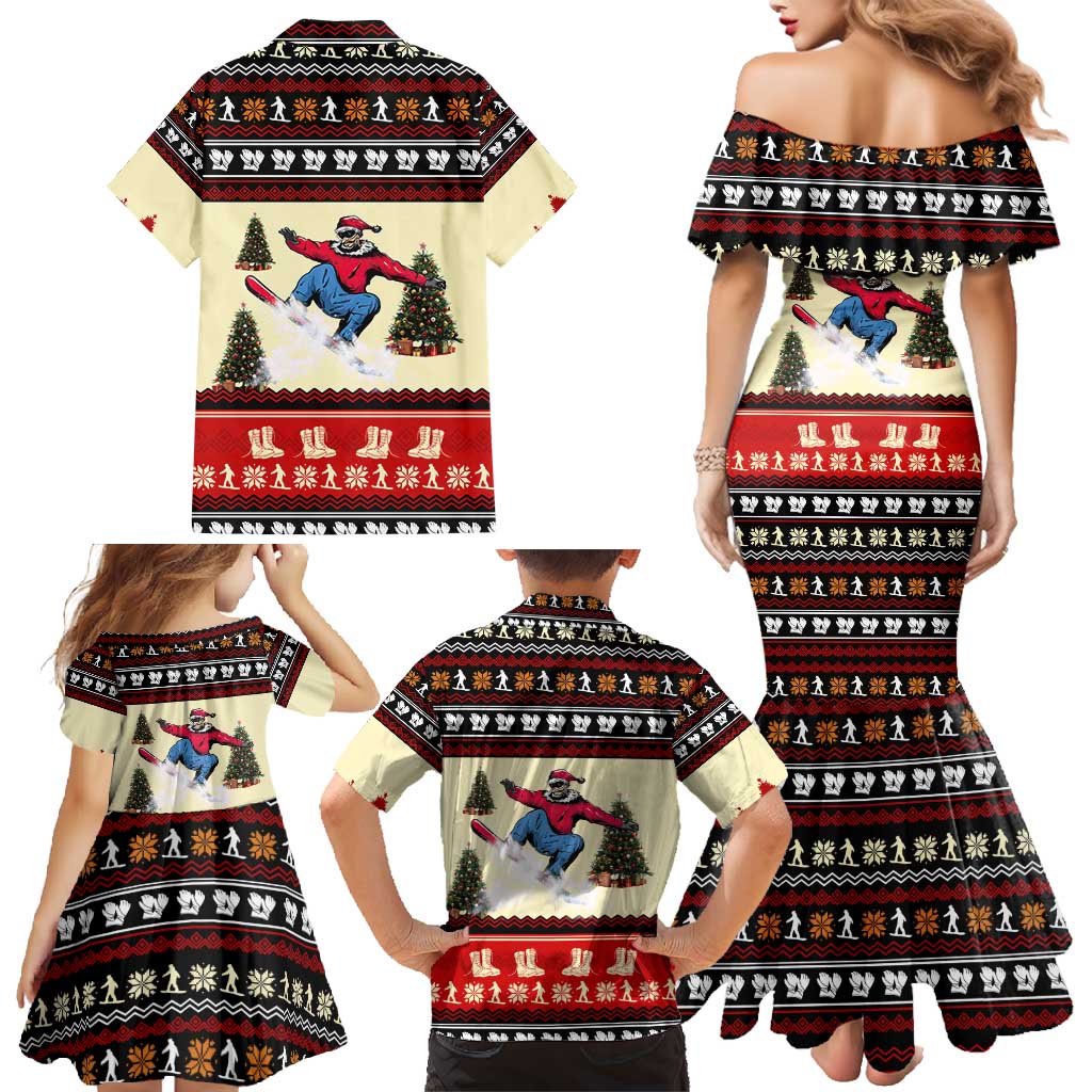 All I Want For Christmas Is Skiing Christmas Family Matching Mermaid Dress and Hawaiian Shirt Xmas Holiday Patterns - Wonder Print Shop
