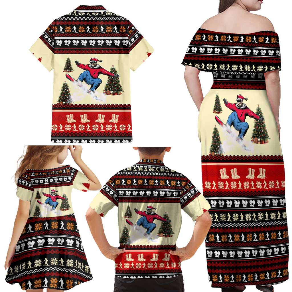 All I Want For Christmas Is Skiing Christmas Family Matching Off Shoulder Maxi Dress and Hawaiian Shirt Xmas Holiday Patterns - Wonder Print Shop