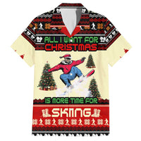 All I Want For Christmas Is Skiing Christmas Family Matching Off Shoulder Maxi Dress and Hawaiian Shirt Xmas Holiday Patterns - Wonder Print Shop