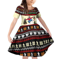 All I Want For Christmas Is Skiing Christmas Family Matching Off Shoulder Short Dress and Hawaiian Shirt Xmas Holiday Patterns - Wonder Print Shop