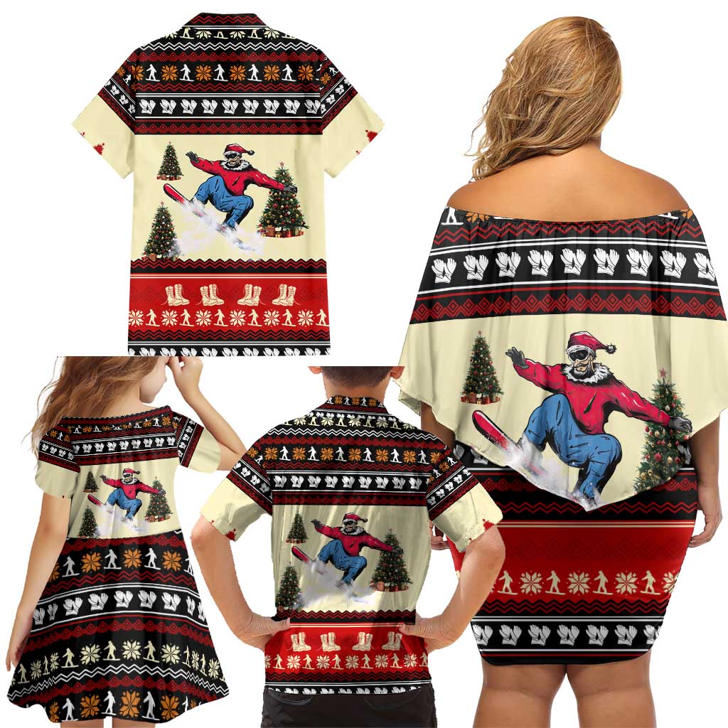 All I Want For Christmas Is Skiing Christmas Family Matching Off Shoulder Short Dress and Hawaiian Shirt Xmas Holiday Patterns - Wonder Print Shop