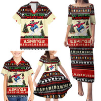 All I Want For Christmas Is Skiing Christmas Family Matching Puletasi and Hawaiian Shirt Xmas Holiday Patterns - Wonder Print Shop