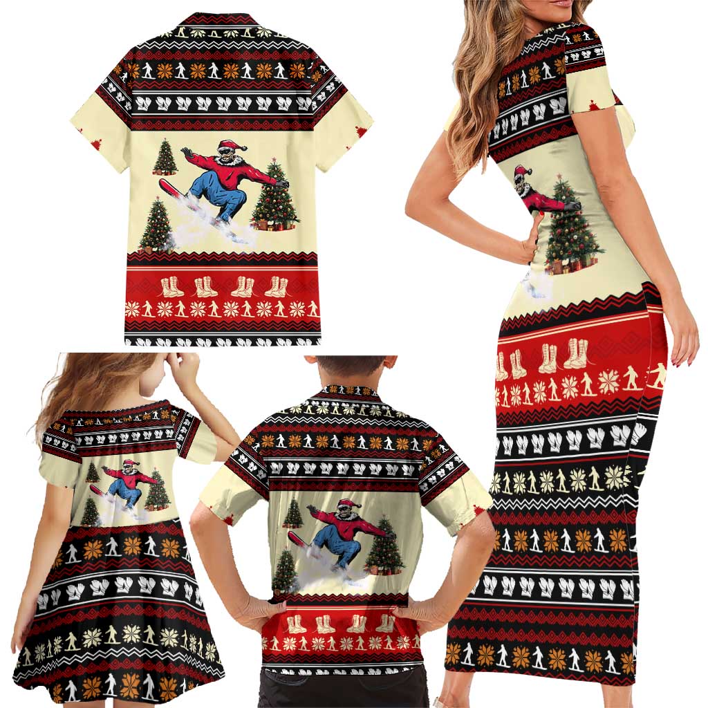 All I Want For Christmas Is Skiing Christmas Family Matching Short Sleeve Bodycon Dress and Hawaiian Shirt Xmas Holiday Patterns - Wonder Print Shop