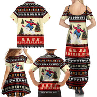 All I Want For Christmas Is Skiing Christmas Family Matching Summer Maxi Dress and Hawaiian Shirt Xmas Holiday Patterns - Wonder Print Shop