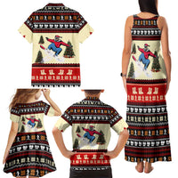 All I Want For Christmas Is Skiing Christmas Family Matching Tank Maxi Dress and Hawaiian Shirt Xmas Holiday Patterns - Wonder Print Shop