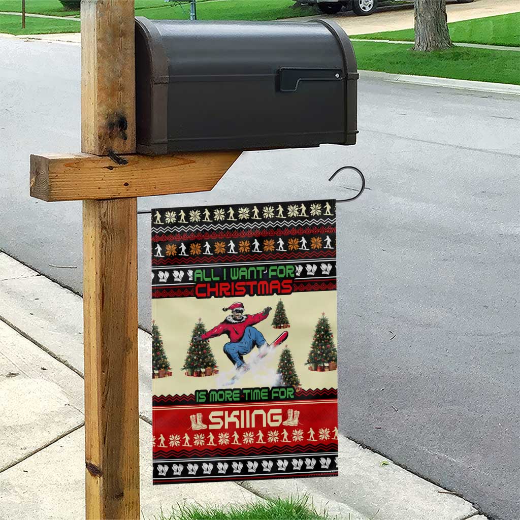 All I Want For Christmas Is Skiing Christmas Garden Flag Xmas Holiday Patterns - Wonder Print Shop