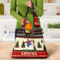 All I Want For Christmas Is Skiing Christmas Grocery Bag Xmas Holiday Patterns - Wonder Print Shop