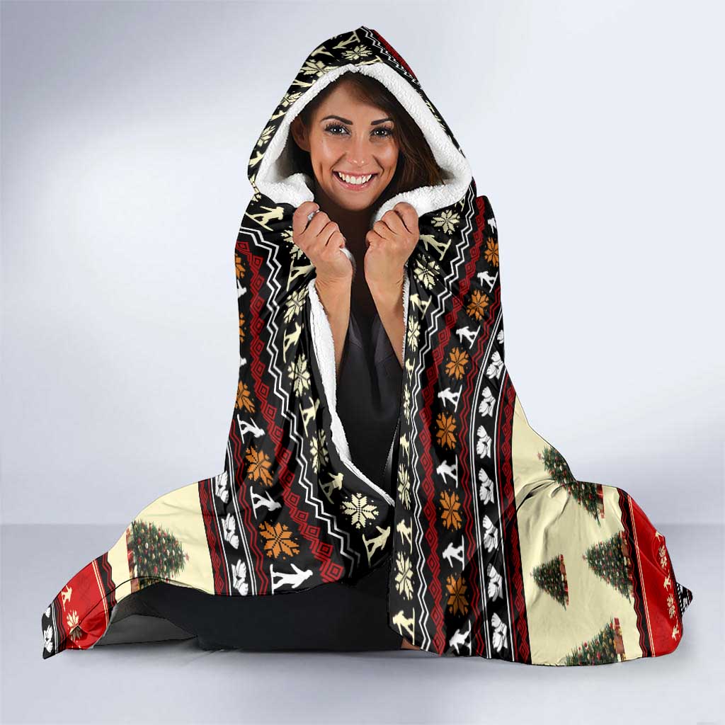 All I Want For Christmas Is Skiing Christmas Hooded Blanket Xmas Holiday Patterns - Wonder Print Shop