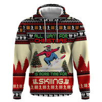 All I Want For Christmas Is Skiing Christmas Hoodie Xmas Holiday Patterns - Wonder Print Shop