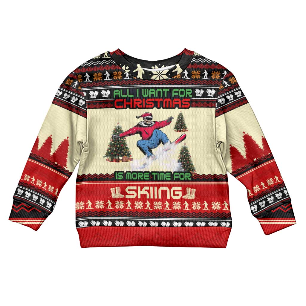 All I Want For Christmas Is Skiing Christmas Kid Ugly Christmas Sweater Xmas Holiday Patterns - Wonder Print Shop