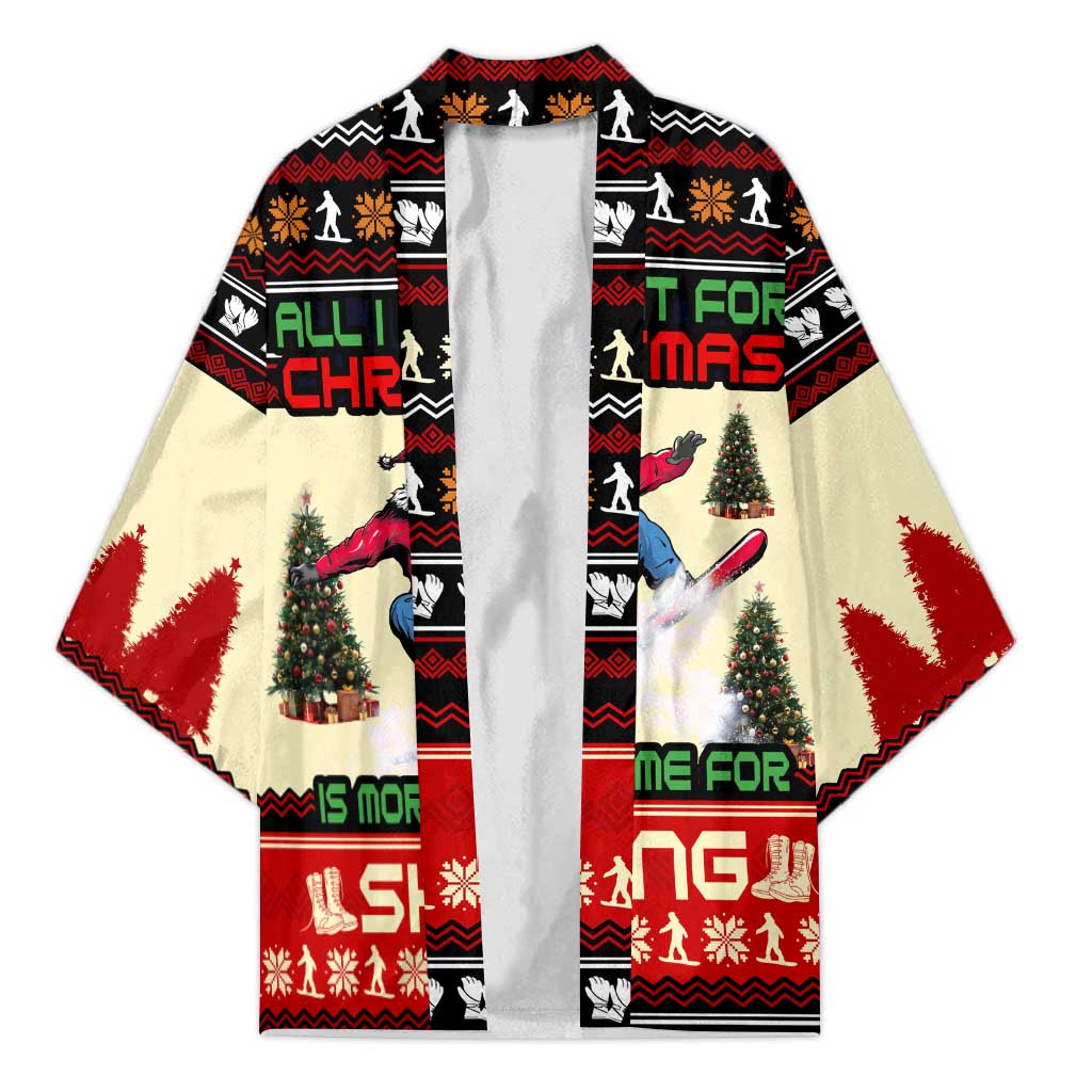 All I Want For Christmas Is Skiing Christmas Kimono Xmas Holiday Patterns - Wonder Print Shop