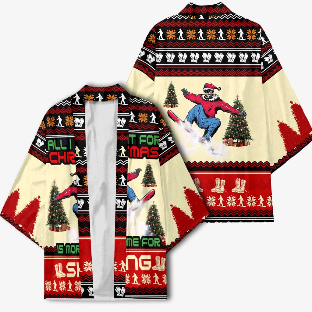 All I Want For Christmas Is Skiing Christmas Kimono Xmas Holiday Patterns - Wonder Print Shop