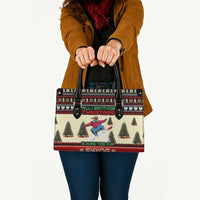 All I Want For Christmas Is Skiing Christmas Leather Bag Xmas Holiday Patterns - Wonder Print Shop