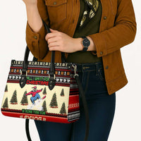 All I Want For Christmas Is Skiing Christmas Leather Bag Xmas Holiday Patterns - Wonder Print Shop