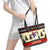 All I Want For Christmas Is Skiing Christmas Leather Tote Bag Xmas Holiday Patterns - Wonder Print Shop