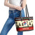 All I Want For Christmas Is Skiing Christmas Leather Tote Bag Xmas Holiday Patterns - Wonder Print Shop