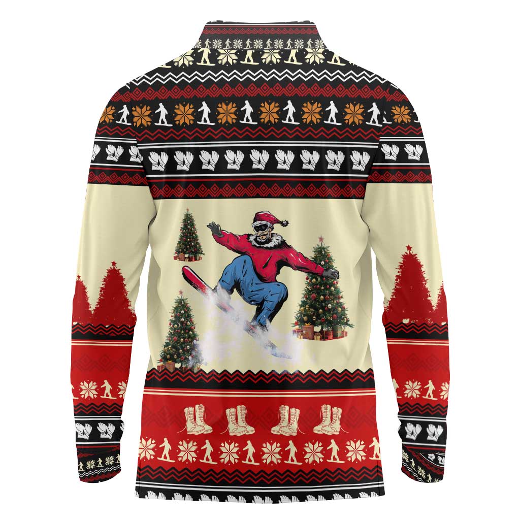 All I Want For Christmas Is Skiing Christmas Long Sleeve Polo Shirt Xmas Holiday Patterns - Wonder Print Shop