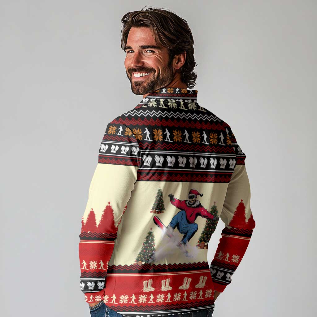 All I Want For Christmas Is Skiing Christmas Long Sleeve Polo Shirt Xmas Holiday Patterns - Wonder Print Shop