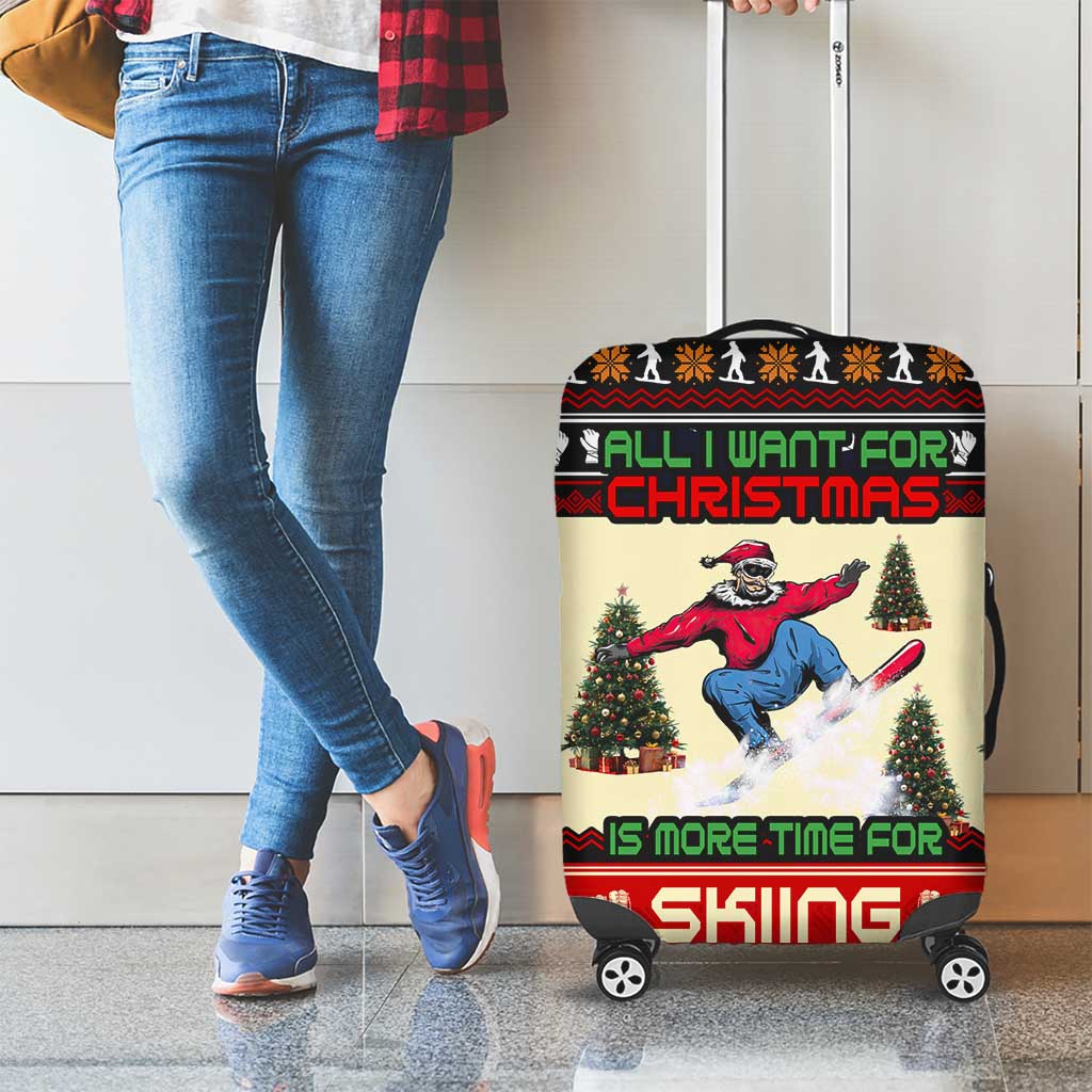 All I Want For Christmas Is Skiing Christmas Luggage Cover Xmas Holiday Patterns - Wonder Print Shop