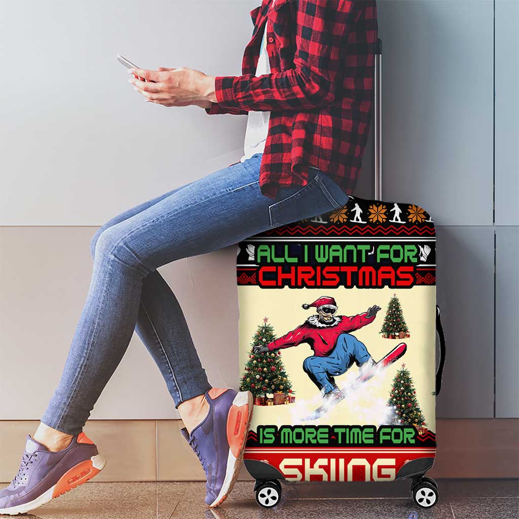 All I Want For Christmas Is Skiing Christmas Luggage Cover Xmas Holiday Patterns - Wonder Print Shop