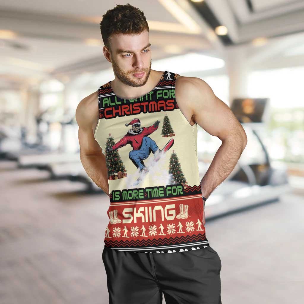All I Want For Christmas Is Skiing Christmas Men Tank Top Xmas Holiday Patterns - Wonder Print Shop