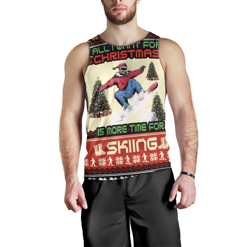 All I Want For Christmas Is Skiing Christmas Men Tank Top Xmas Holiday Patterns - Wonder Print Shop