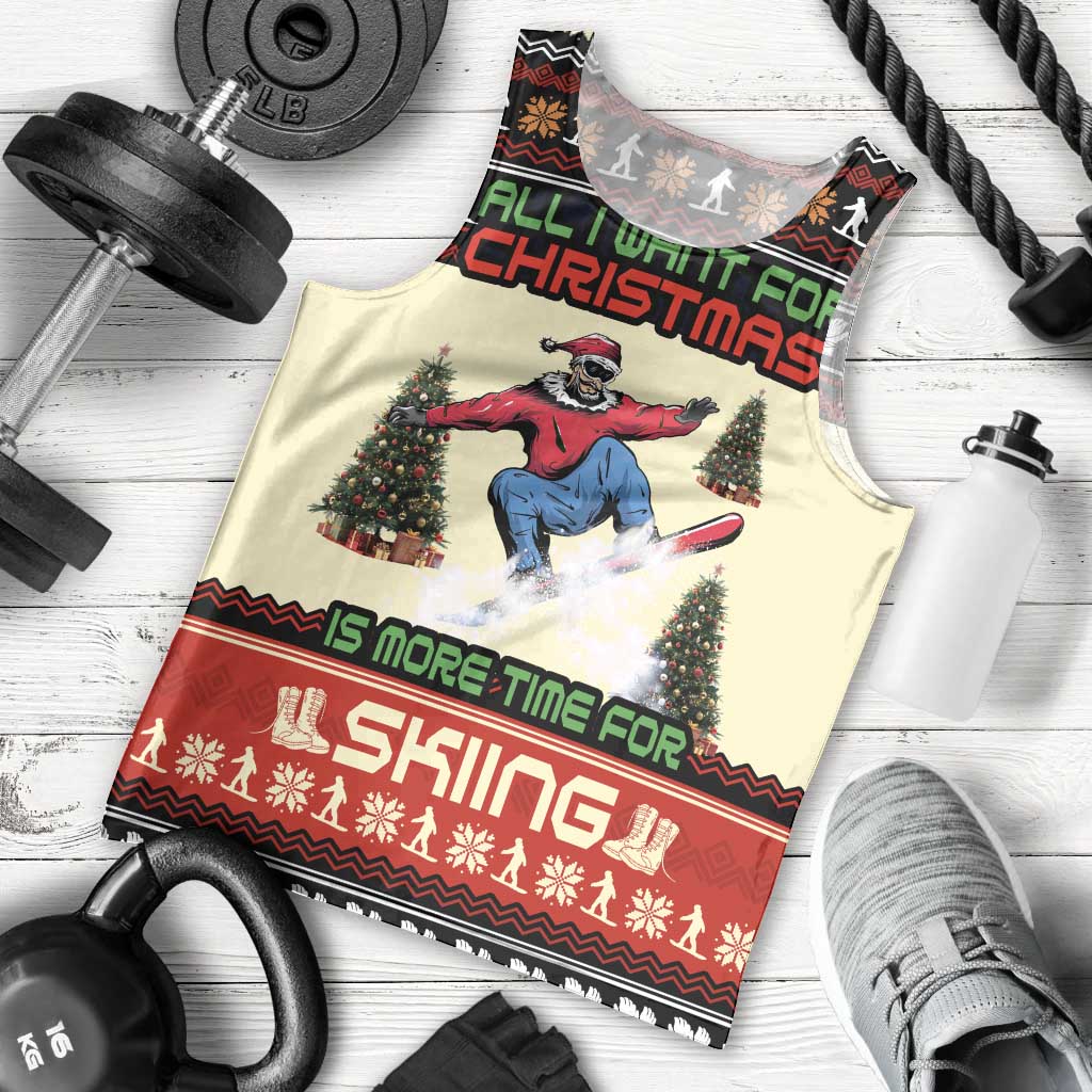 All I Want For Christmas Is Skiing Christmas Men Tank Top Xmas Holiday Patterns - Wonder Print Shop