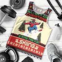 All I Want For Christmas Is Skiing Christmas Men Tank Top Xmas Holiday Patterns - Wonder Print Shop