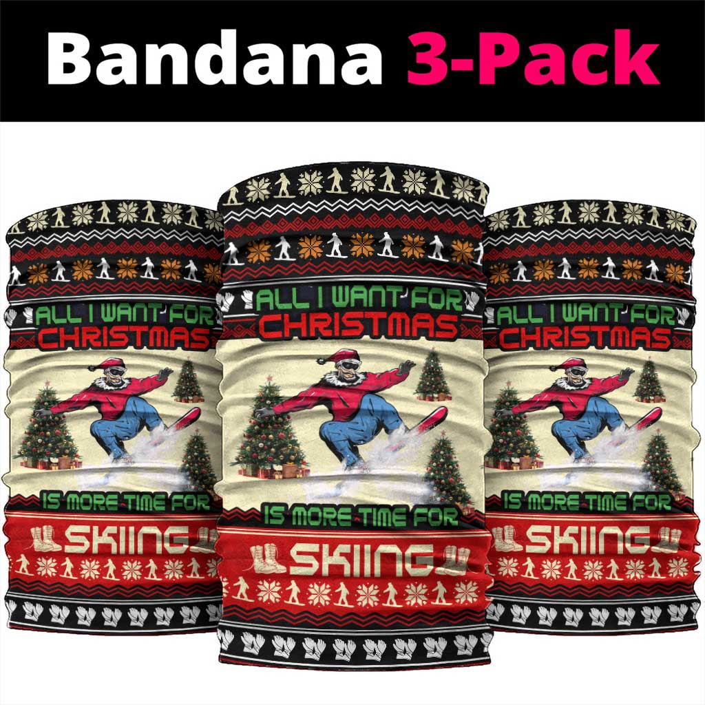 All I Want For Christmas Is Skiing Christmas Neck Gaiter Xmas Holiday Patterns - Wonder Print Shop