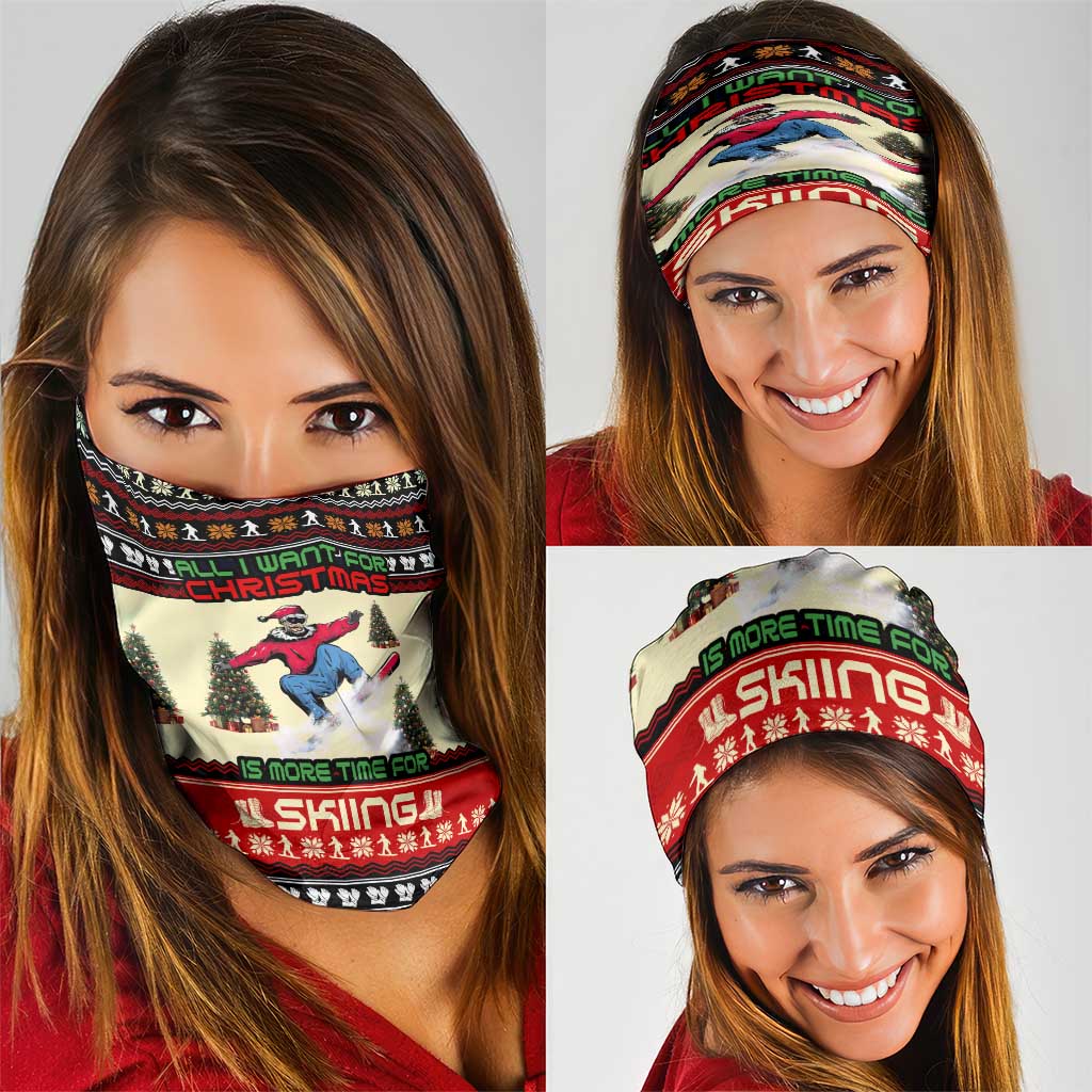 All I Want For Christmas Is Skiing Christmas Neck Gaiter Xmas Holiday Patterns - Wonder Print Shop