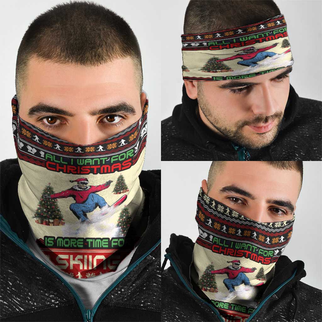 All I Want For Christmas Is Skiing Christmas Neck Gaiter Xmas Holiday Patterns - Wonder Print Shop
