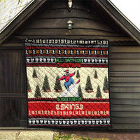 All I Want For Christmas Is Skiing Christmas Quilt Xmas Holiday Patterns - Wonder Print Shop