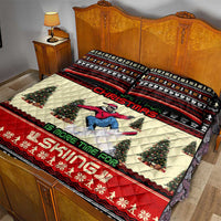 All I Want For Christmas Is Skiing Christmas Quilt Bed Set Xmas Holiday Patterns - Wonder Print Shop