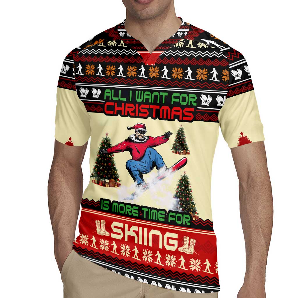 All I Want For Christmas Is Skiing Christmas Rugby Jersey Xmas Holiday Patterns - Wonder Print Shop