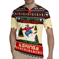 All I Want For Christmas Is Skiing Christmas Rugby Jersey Xmas Holiday Patterns - Wonder Print Shop