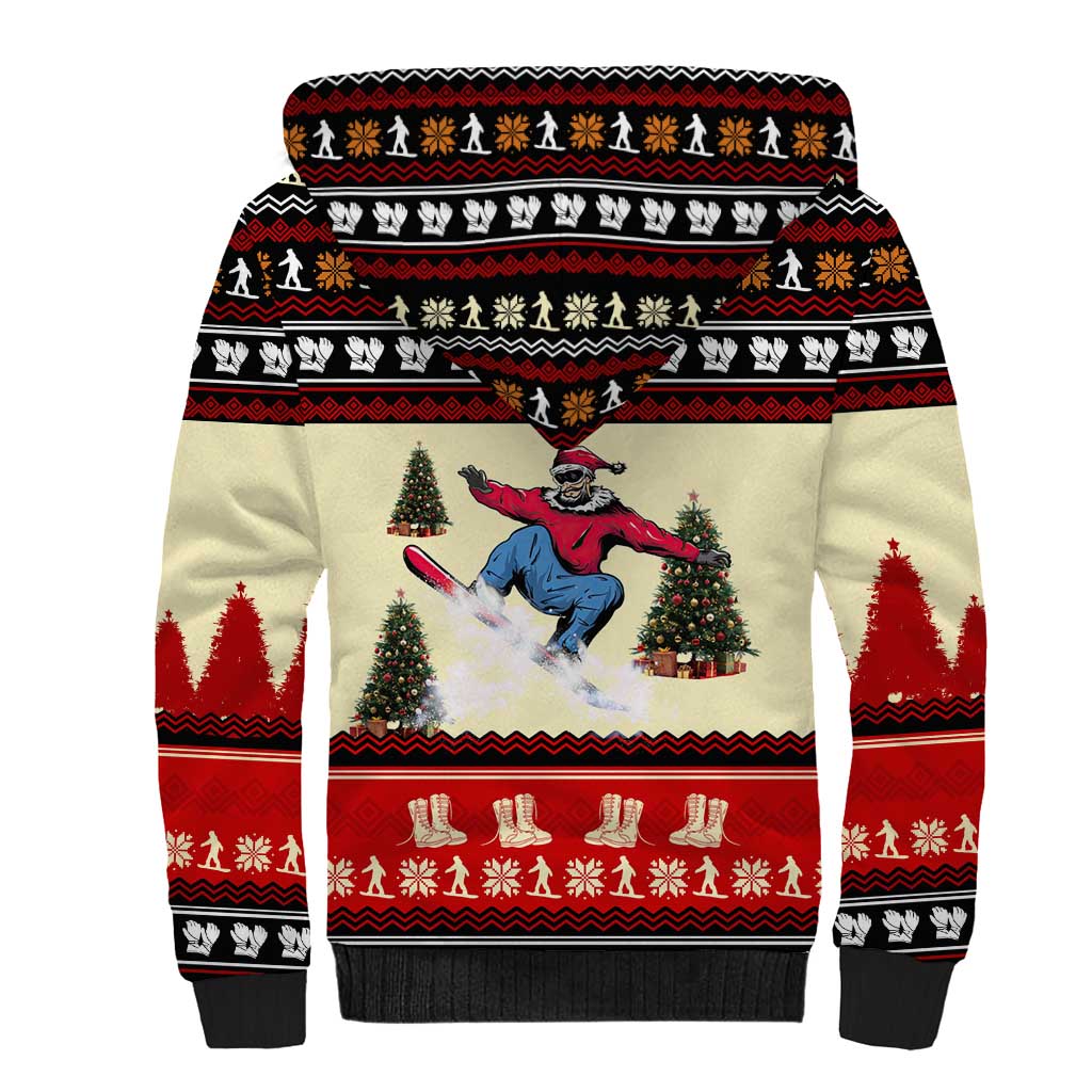 All I Want For Christmas Is Skiing Christmas Sherpa Hoodie Xmas Holiday Patterns - Wonder Print Shop